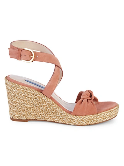 Shop Stuart Weitzman Suede Ankle-strap Espadrille Wedge Sandals