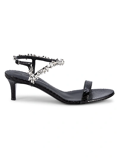 Shop Giuseppe Zanotti Embellished Leather Sandals