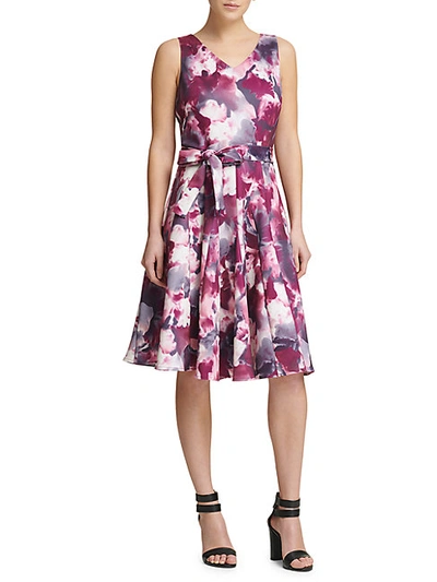 Shop Donna Karan Tie-dye Fit-&-flare Dress