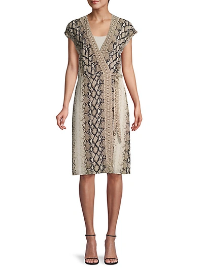 Shop Joie Bethwyn Snake-print Wrap Dress
