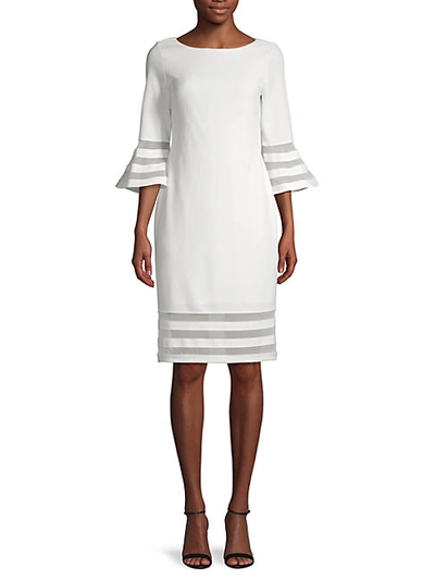 Shop Calvin Klein Mesh-stripe Sheath Dress