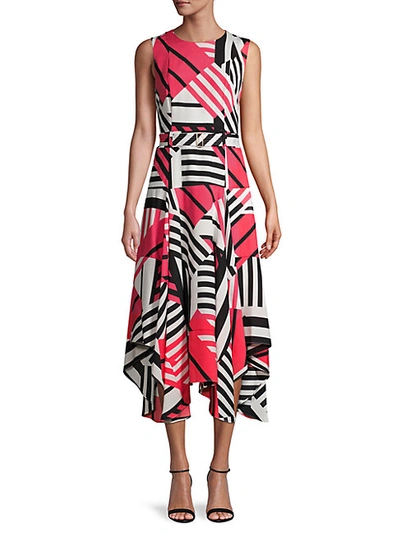 Shop Calvin Klein Abstract Handkerchief Dress