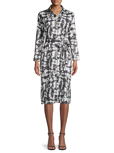 Shop Alexia Admor Tie-dyed Button-front Shirtdress