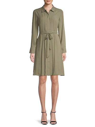 Shop Nanette Lepore Pleated Front Belted Shirtdress