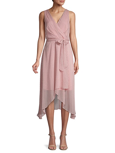 Shop Karl Lagerfeld Dot-print Chiffon Wrap-effect Dress