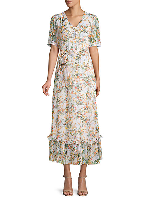 calvin klein floral midi dresses