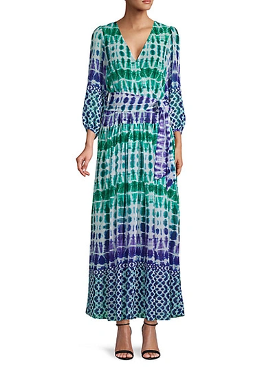 Shop Calvin Klein Tie-dyed Long-sleeve Maxi Dress