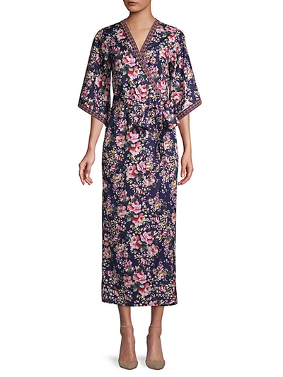 Shop Alexia Admor Floral-print Kimono Wrap Maxi Dress
