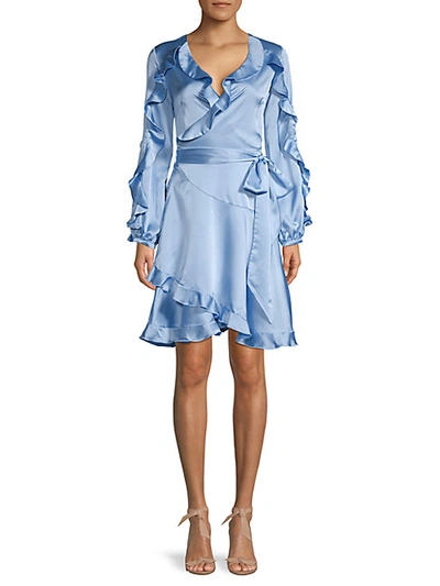 Shop Avantlook Ruffle-sleeve Wrap Dress