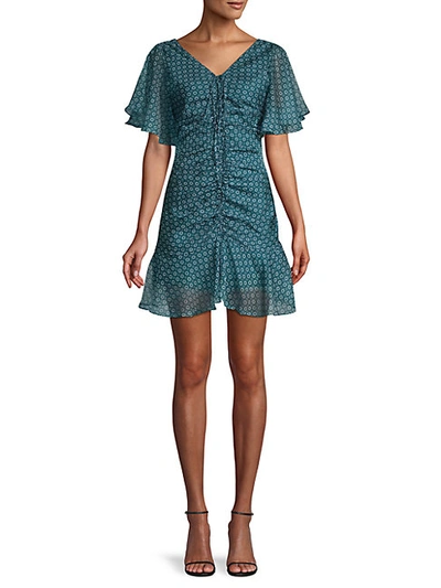 Shop Avantlook Printed Cinched-tie Mini Dress