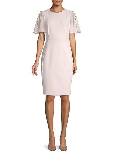 Shop Calvin Klein Button-sleeve Sheath Dress