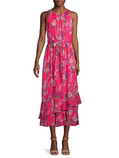 Shop Calvin Klein Floral Halter Midi Dress