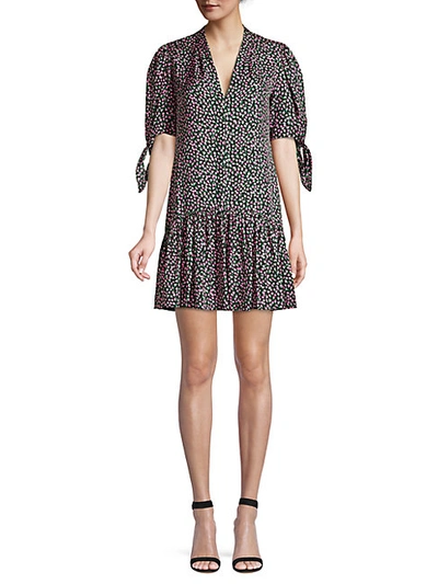 Shop Rebecca Taylor Wild Rose Flounce Hem Mini Dress