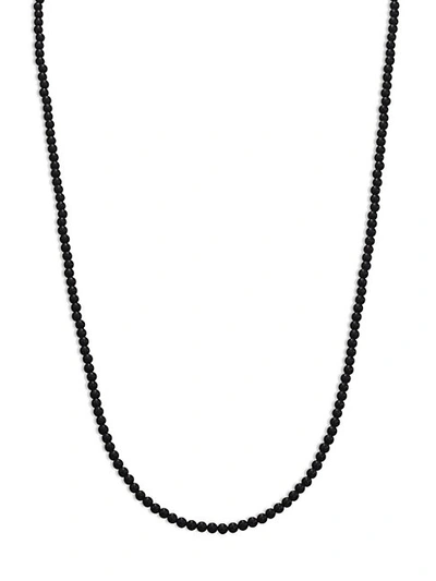 Shop King Baby Studio Black Onyx & Sterling Silver Beaded Necklace