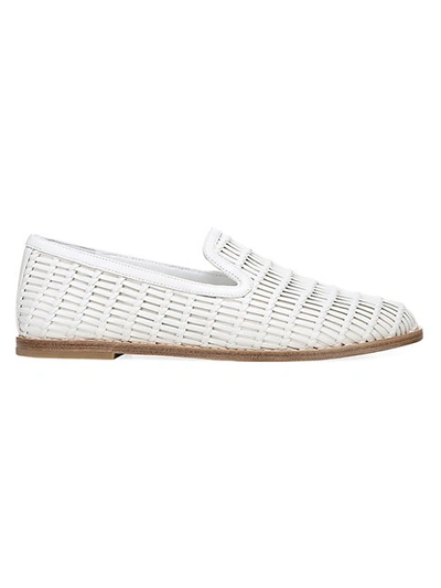 Shop Vince Jonah Woven Leather Loafers