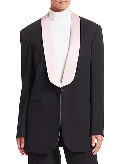 Shop Calvin Klein Oversize Wool Tuxedo Jacket