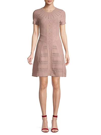 Shop Valentino Crochet Mini A-line Dress
