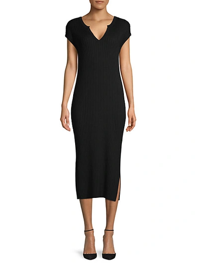 Shop 525 America Ribbed Side-slit Sheath Dress