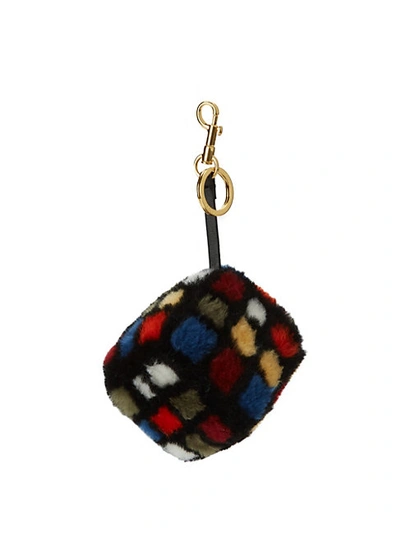 Shop Anya Hindmarch Shearling Rubiks Cube Keychain