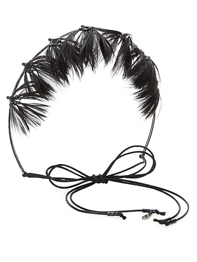 Shop Valentino Glam Feather Crown Hairband