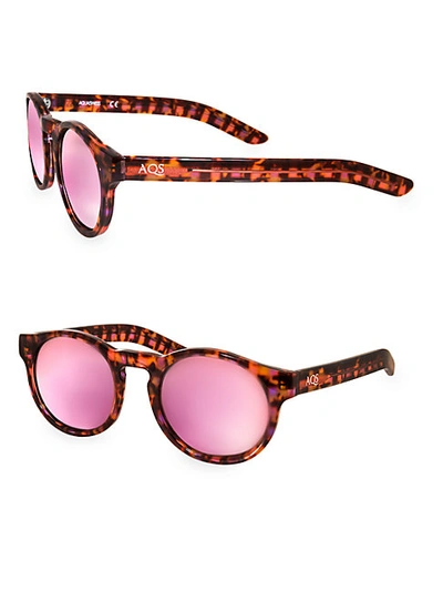 Shop Aqs Benni 49mm Round Sunglasses