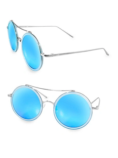 Shop Aqs Xo 50mm Round Sunglasses