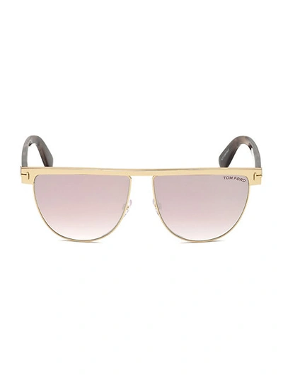 Shop Tom Ford Stephanie 60mm Shiny Rose Gold Sunglasses
