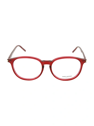 Shop Saint Laurent 52mm Oval Optical Glasses