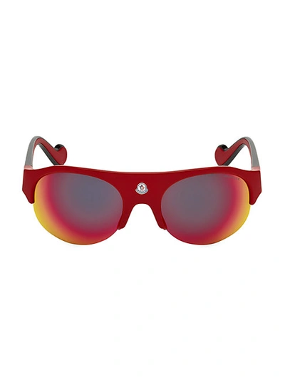 Shop Moncler 60mm Injected Oval Sunglasses