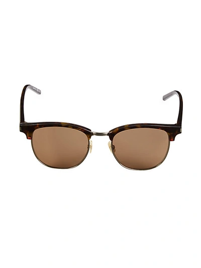 Shop Saint Laurent 52mm Half-rim Sunglasses