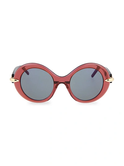 Shop Pomellato Novelty 51mm Round Sunglasses