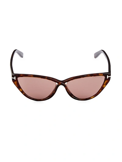 Shop Tom Ford 56mm Tortoiseshell Cat Eye Sunglasses