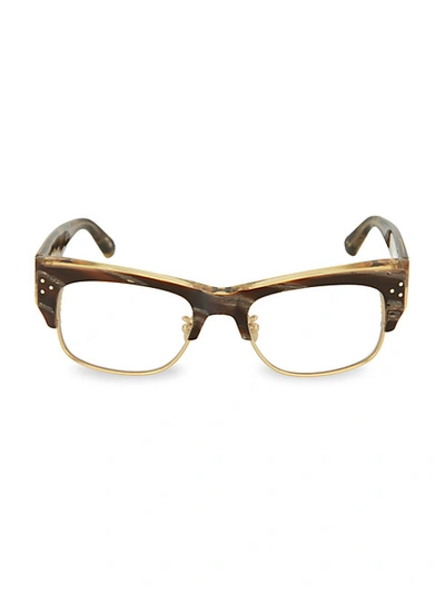 Shop Linda Farrow 50mm Rectangular Optical Glasses