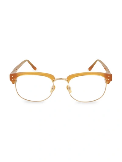 Shop Linda Farrow 51mm Rectangular Optical Glasses