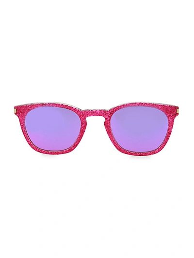 Shop Saint Laurent 49mm Glitter Pantos Sunglasses