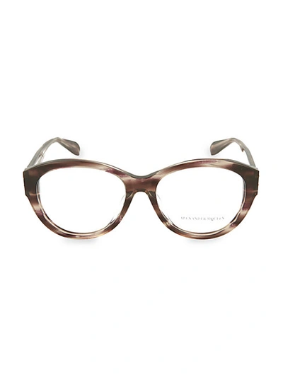 Shop Alexander Mcqueen Core 54mm Round Optical Glasses