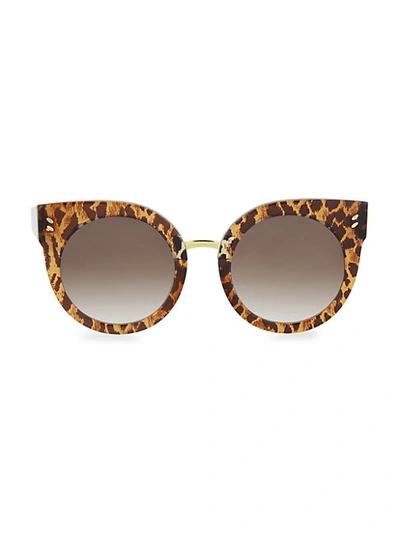 Shop Stella Mccartney 51mm Leopard-print Cat Eye Glasses