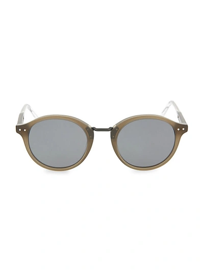 Shop Bottega Veneta Core 48mm Round Sunglasses