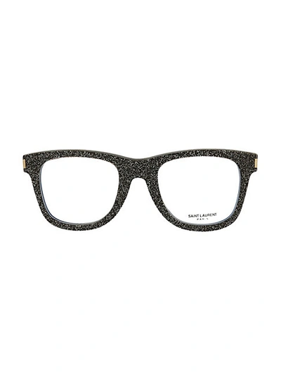 Shop Saint Laurent 48mm Glitter Square Core Optical Glasses