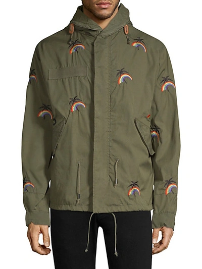Shop As65 Rainbow Palm Embroidered Parka