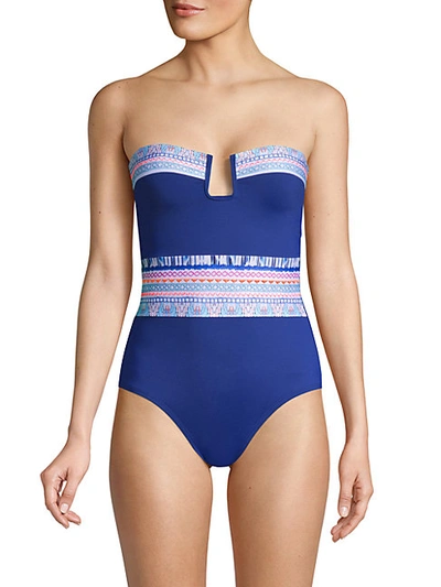 Shop La Blanca Swim Graphic Split Neck 1-piece Swimsuit