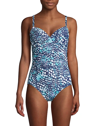 Shop Calvin Klein Printed 1-piece Swimsuit