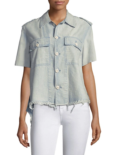 Shop Amo Army Chambray Button-front Shirt