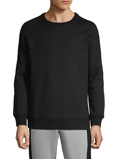 Shop Helmut Lang Crewneck Cotton Blend Sweater