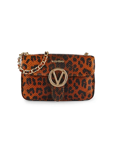 Shop Valentino By Mario Valentino Poisson Animalier Embossed-leather Crossbody Bag