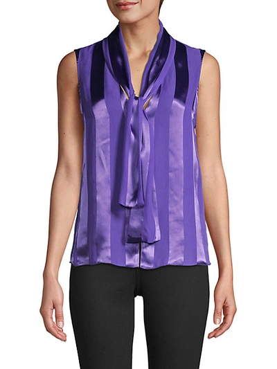 Shop Alice And Olivia Gwenda Tie-front Satin Blouse