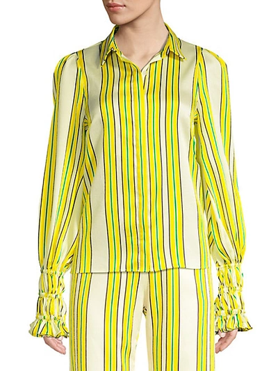 Shop Alexis Catina Striped Puff Sleeve Blouse