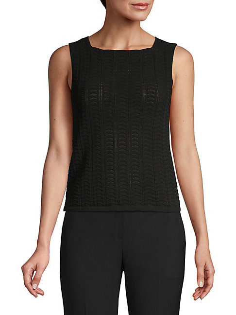 black crochet tank top