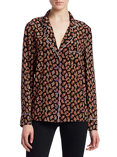 Shop Diane Von Furstenberg Halsey Paisley Pj-style Silk Shirt