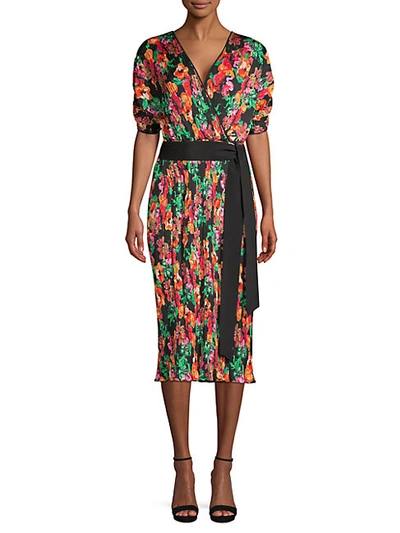 Shop Diane Von Furstenberg Autumn Watercolor-print Midi Dress